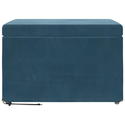 Hocker Blau 61 x 41 x 40 cm Samt und Engineering Holz
