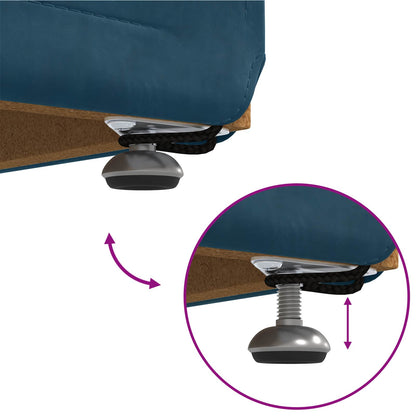 Hocker Blau 61 x 41 x 40 cm Samt und Engineering Holz