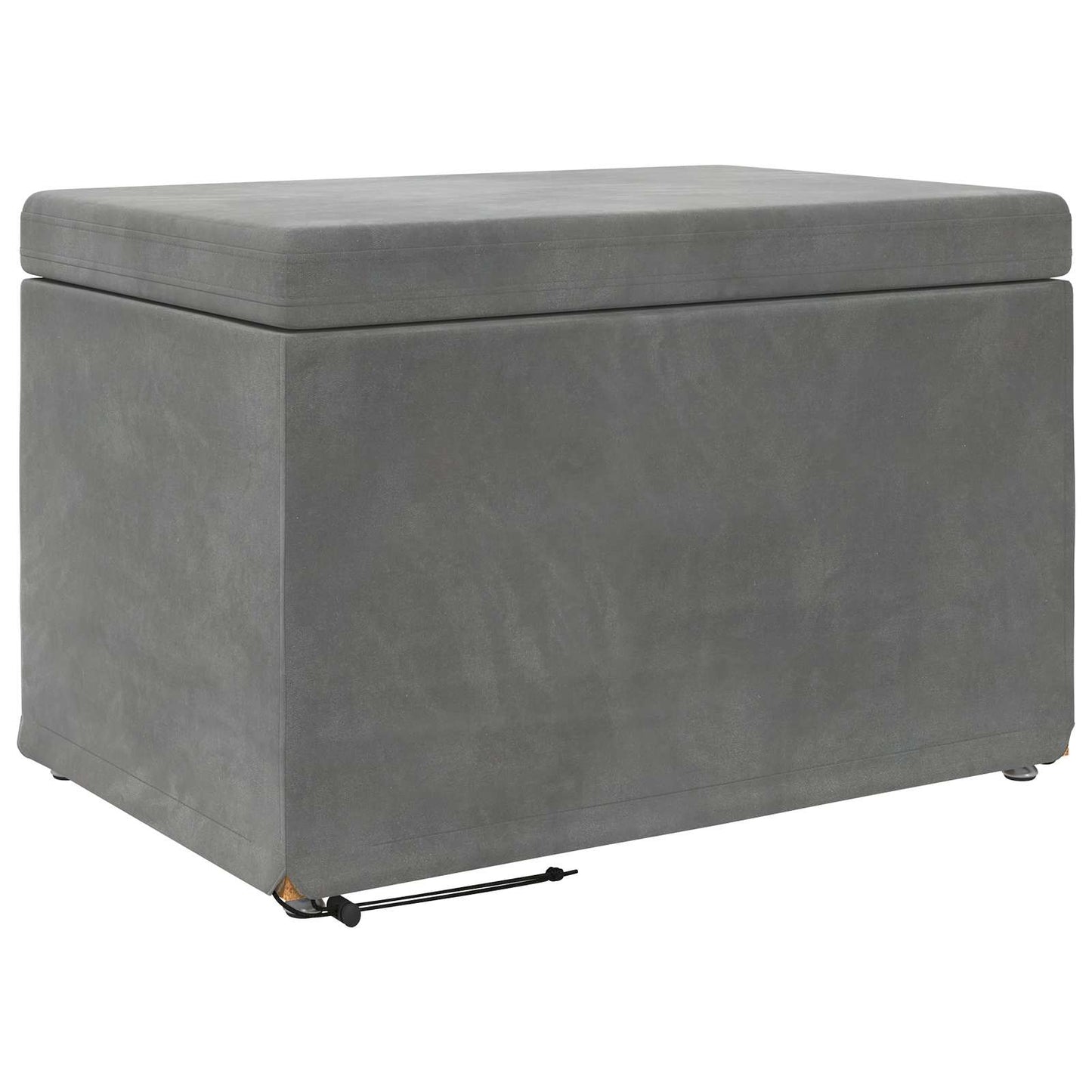 Hocker Dunkelgrau 61 x 41 x 40 cm Samt und Engineering Holz