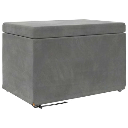 Hocker Dunkelgrau 61 x 41 x 40 cm Samt und Engineering Holz