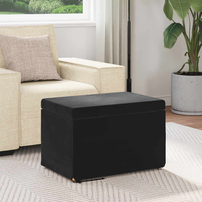 Hocker Schwarz 61 x 41 x 40 cm Samt und Engineering Holz