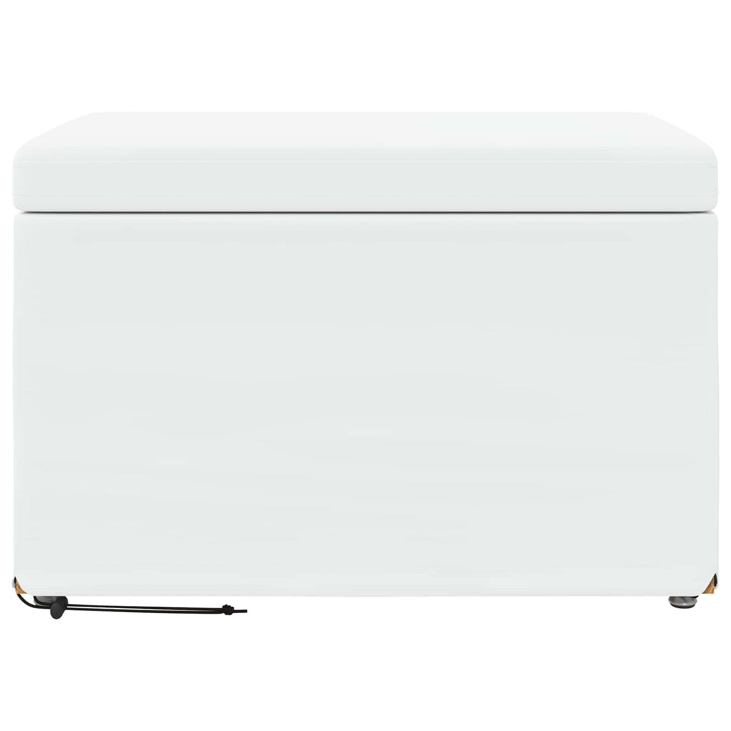 Hocker Weiß 61 x 41 x 40 cm Kunstleder und Engineering Holz