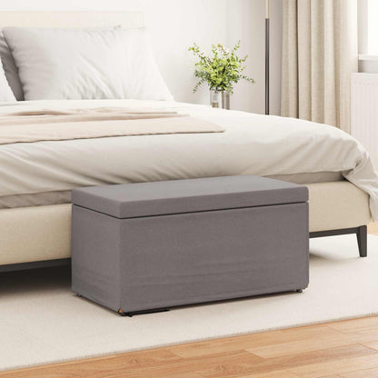 Hocker Taupe 81 x 41 x 40 cm Stoff und Pressholz