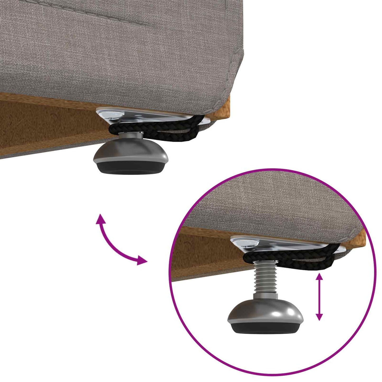 Hocker Taupe 81 x 41 x 40 cm Stoff und Pressholz