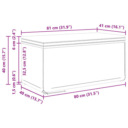 Hocker Taupe 81 x 41 x 40 cm Stoff und Pressholz