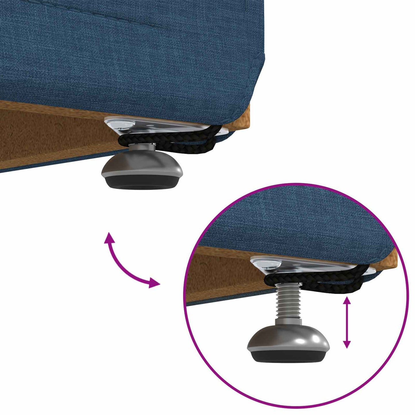 Hocker Blau 81 x 41 x 40 cm Stoff und Pressholz