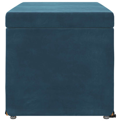 Hocker Blau 81 x 41 x 40 cm Samt und Engineering Holz