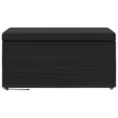 Hocker Schwarz 81 x 41 x 40 cm Kunstleder und Engineering Holz