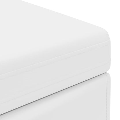 Hocker Weiß 81 x 41 x 40 cm Kunstleder und Engineering Holz