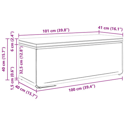 Hocker Blau 101 x 41 x 40 cm Samt und Engineering Holz