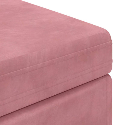 Hocker Rosa 101 x 41 x 40 cm Samt und Engineering Holz