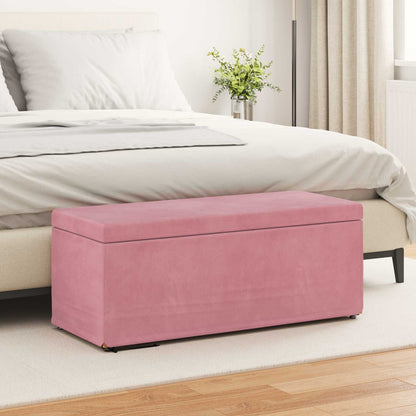 Hocker Rosa 101 x 41 x 40 cm Samt und Engineering Holz