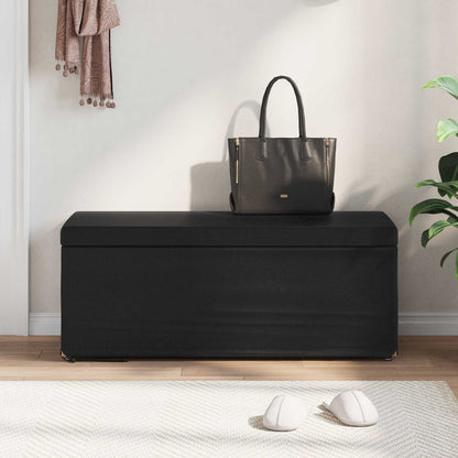 Hocker Schwarz 101 x 41 x 40 cm Kunstleder und Engineering Holz