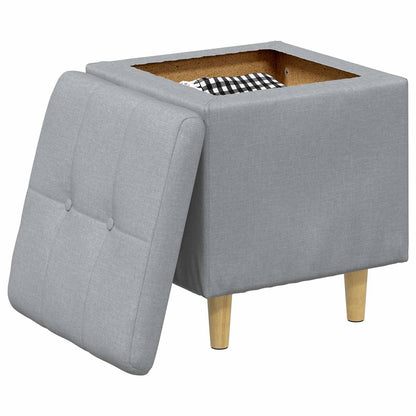 Ottoman mit Stauraum Hellgrau 40 x 40 x 45 cm Stoff