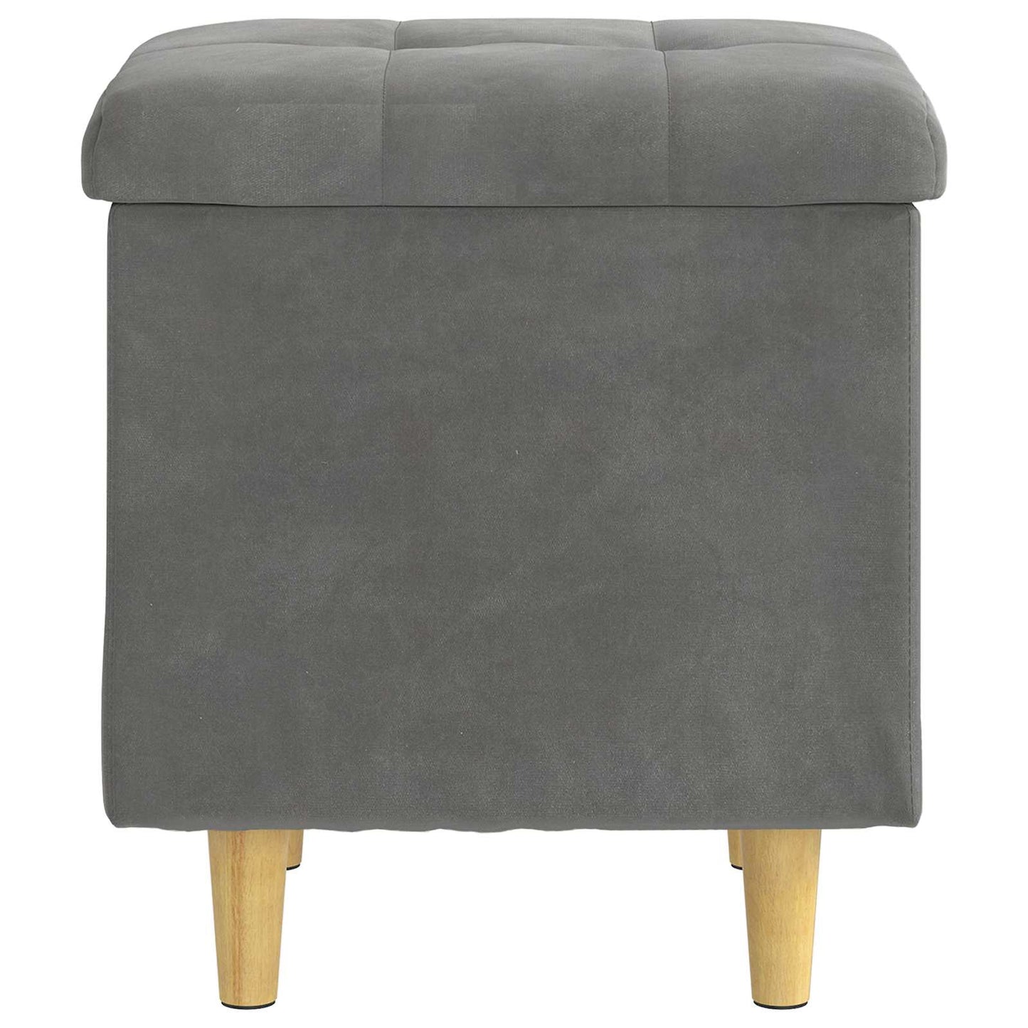 Aufbewahrungsottomane Dunkelgrau 40 x 40 x 45 cm Samt