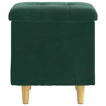 Aufbewahrungsottomane Dunkelgrün 40 x 40 x 45 cm Samt