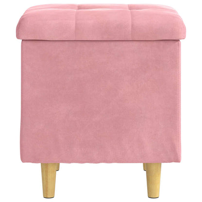 Aufbewahrungsottomane mit Kissen Rosa 40 x 40 x 45 cm Samt