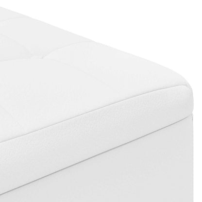 Aufbewahrungsottomane Weiß 60 x 60 x 45 cm Kunstleder