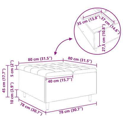 Aufbewahrungsottomane Grau 80 x 80 x 45 cm Kunstleder