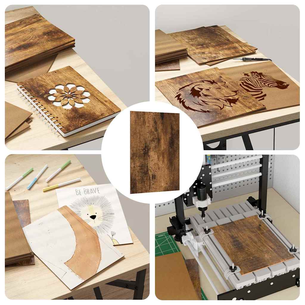 Dekoplatten 50 pcs Geräucherte Eiche 15 x 21 x 0,27 cm