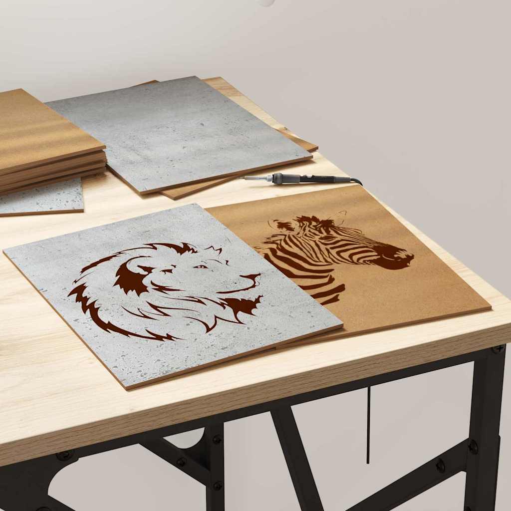 Dekoplatten 12 pcs Beton Grau 21 x 30 x 0,27 cm Holzwerkstoff