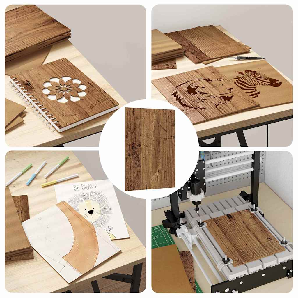 Dekoplatten 12 pcs Altholz 21 x 30 x 0,27 cm Holzwerkstoff