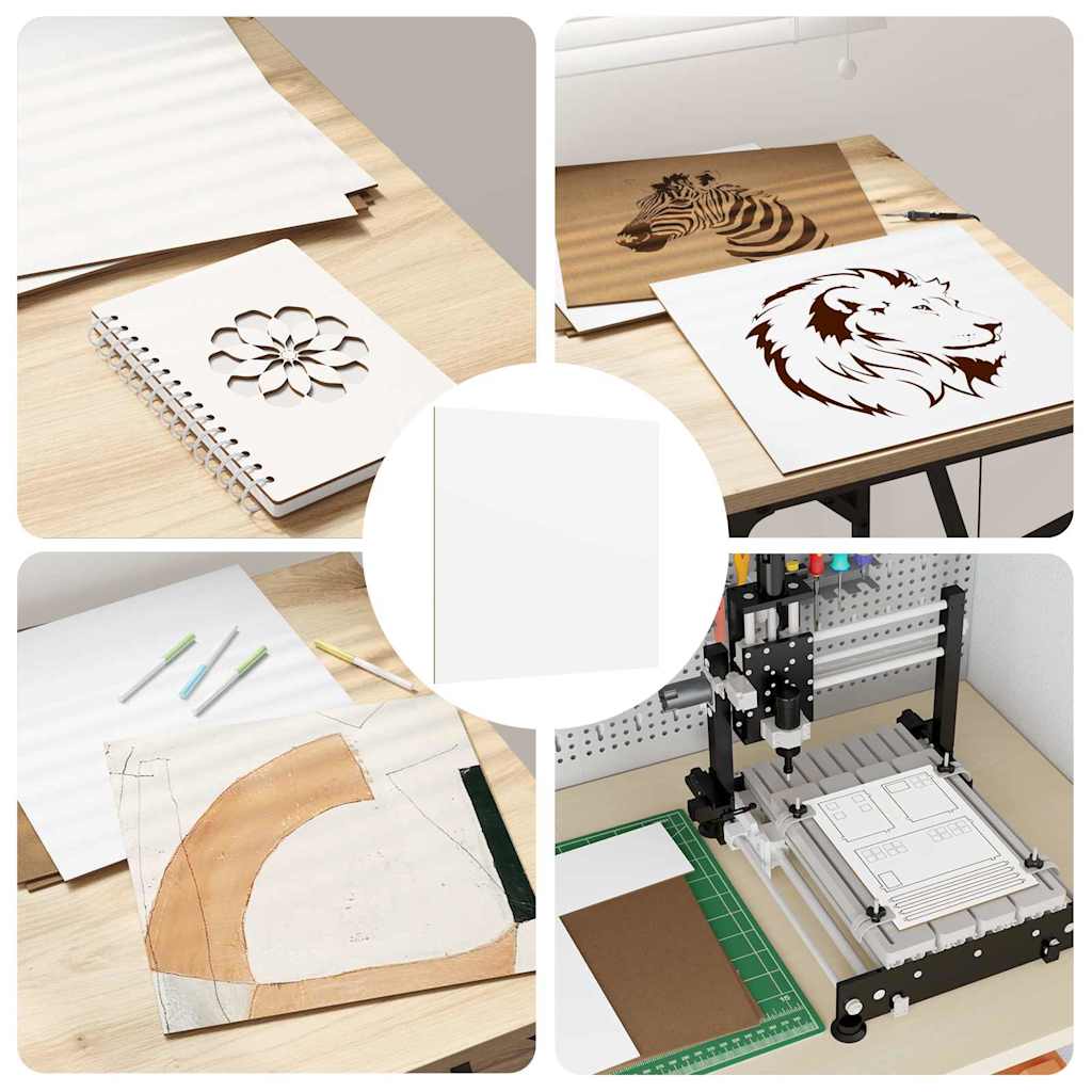 Dekoplatten 50 pcs Weiß 30 x 30 x 0,27 cm Holzwerkstoff