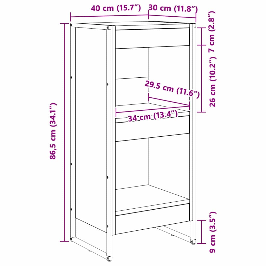 vidaXL Bibliothèque en bois de récupération 80 x 30 x 155 cm Bois d'ingénierie