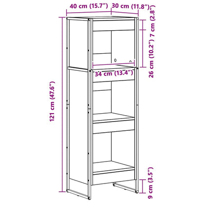 vidaXL Bücherregal Schwarz Eichen-Optik 80 x 30 x 155 cm Holzwerkstoff