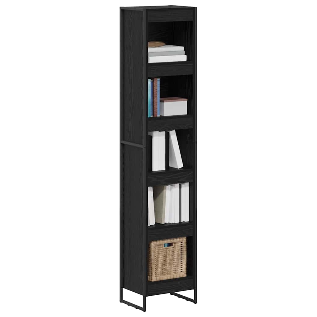 vidaXL Bücherregal Schwarz Eichen-Optik 80 x 30 x 155 cm Holzwerkstoff