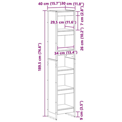 vidaXL Bücherregal Raucharbe 80 x 30 x 155 cm Holzwerkstoff
