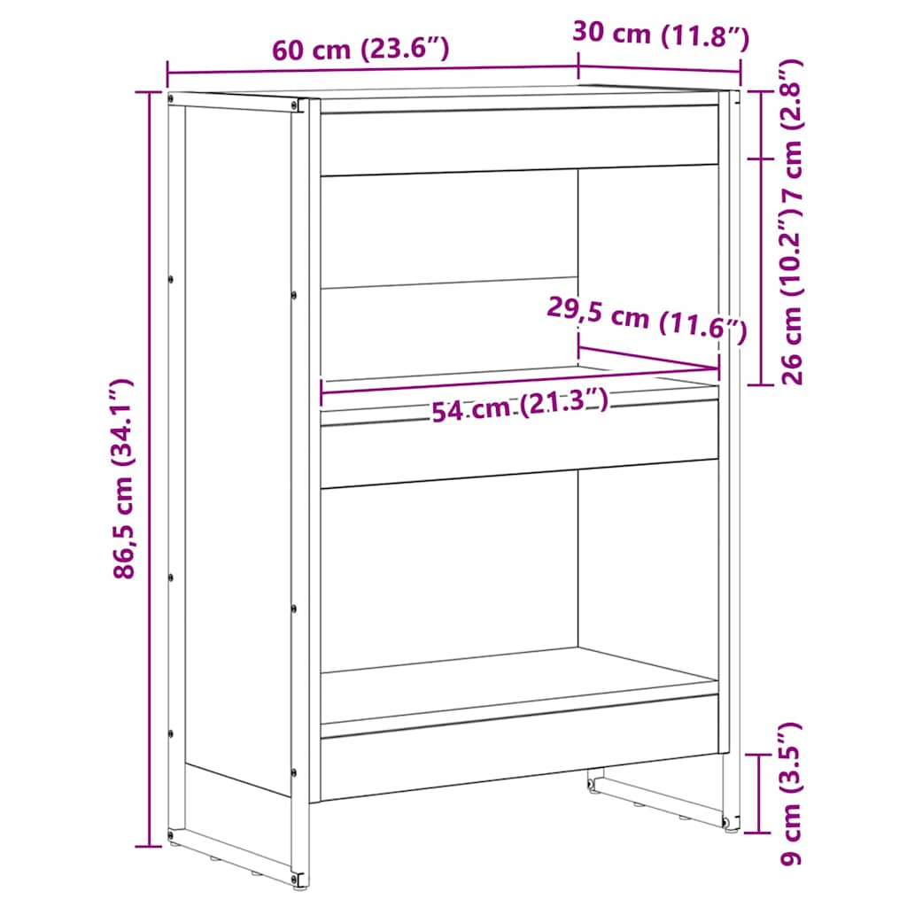 vidaXL Bücherregal Sonoma 80 x 30 x 155 cm Holzwerkstoff