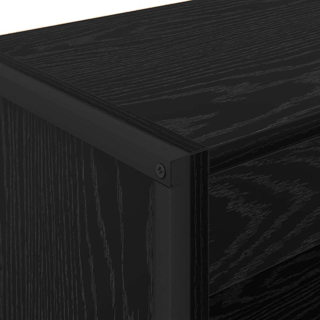 Bücherregal Schwarz Eichen-Optik 80 x 30 x 155 cm Holzwerkstoff