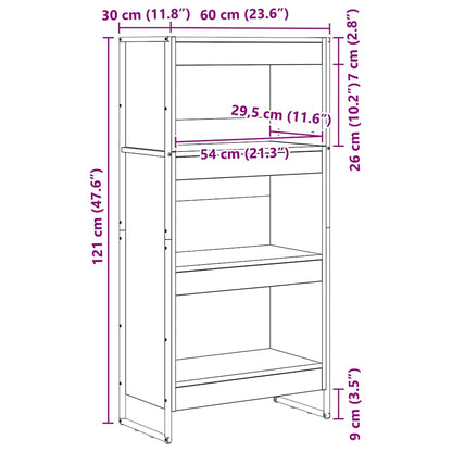 vidaXL Bücherregal Raucharbe 80 x 30 x 155 cm Holzwerkstoff