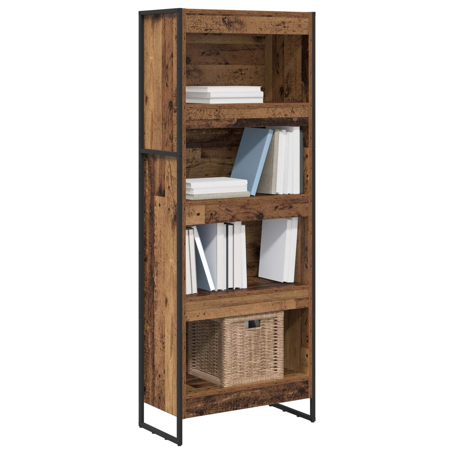 vidaXL Bibliothèque en bois de récupération 80 x 30 x 155 cm Bois d'ingénierie