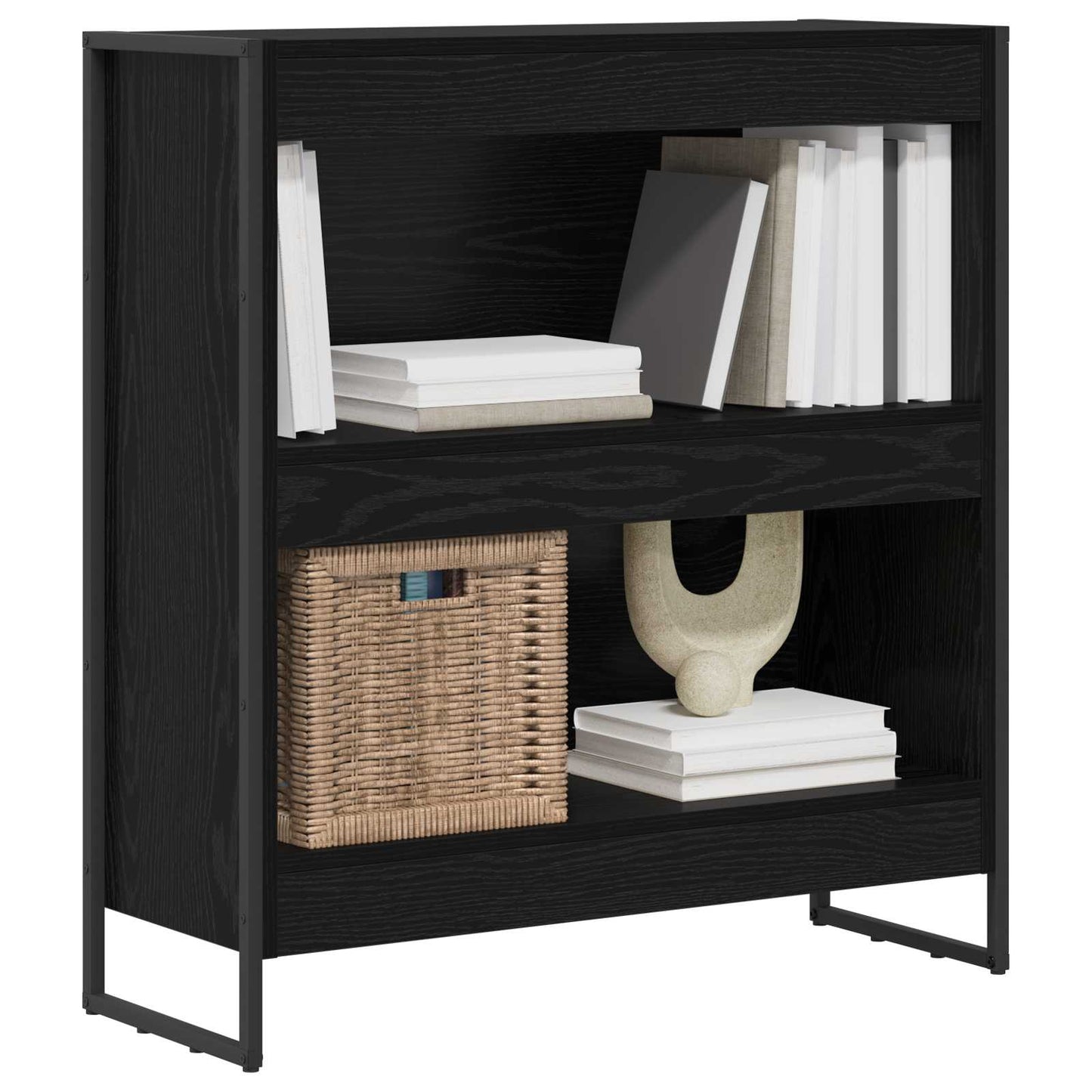 vidaXL Bücherregal Schwarz Eichen-Optik 80 x 30 x 155 cm Holzwerkstoff