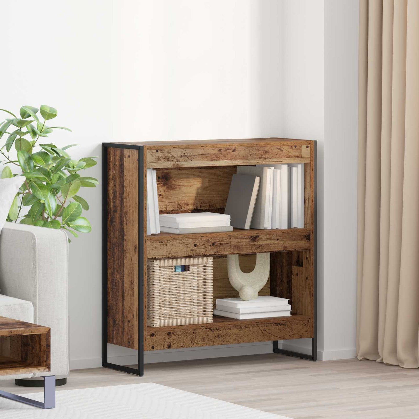 vidaXL Bibliothèque en bois de récupération 80 x 30 x 155 cm Bois d'ingénierie