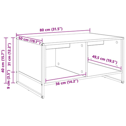 vidaXL Couchtisch Kunsthandwerk Eiche 80 x 50 x 40 cm Holzwerkstoff