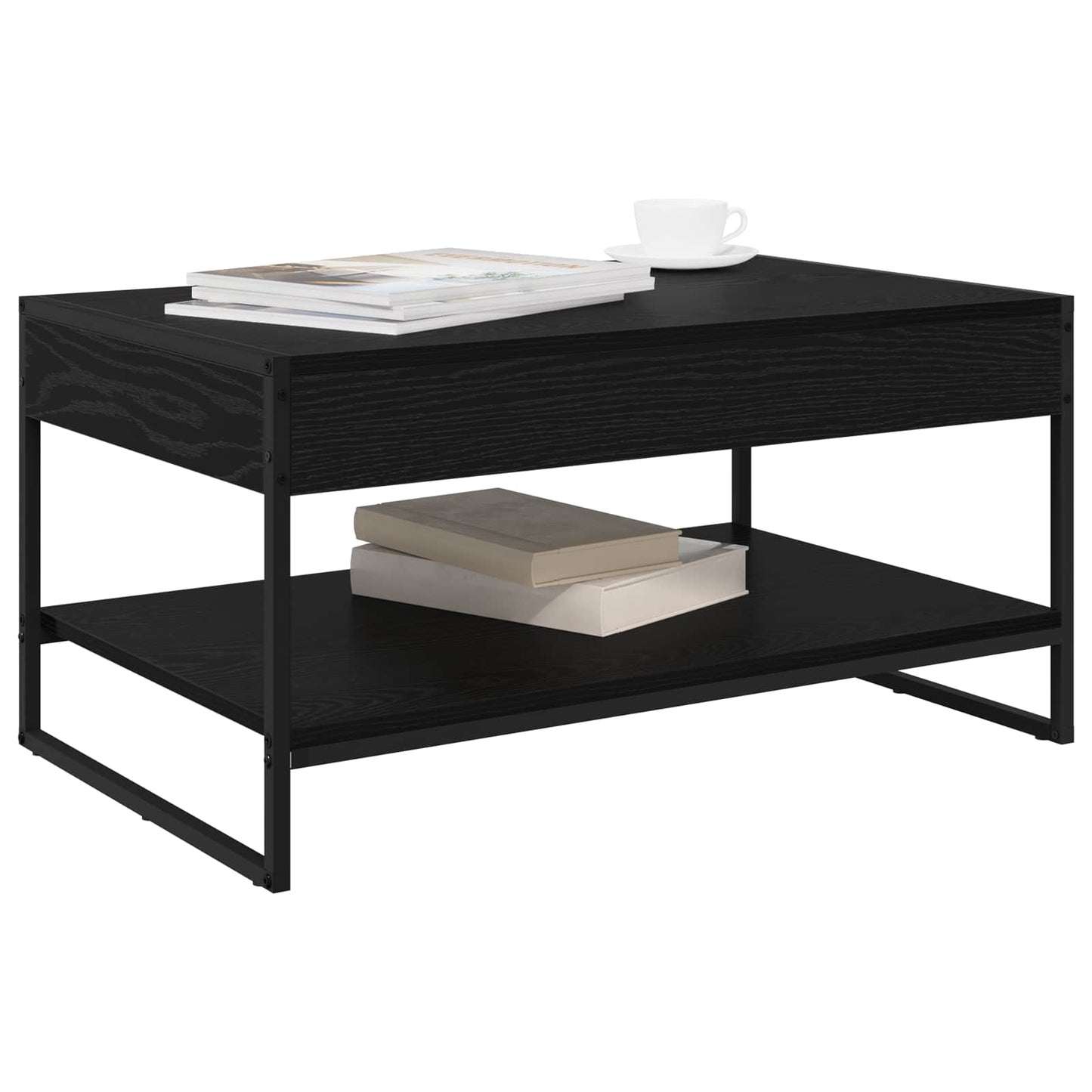 vidaXL Couchtisch Schwarz Eichen-Optik 80 x 50 x 40 cm Holzwerkstoff