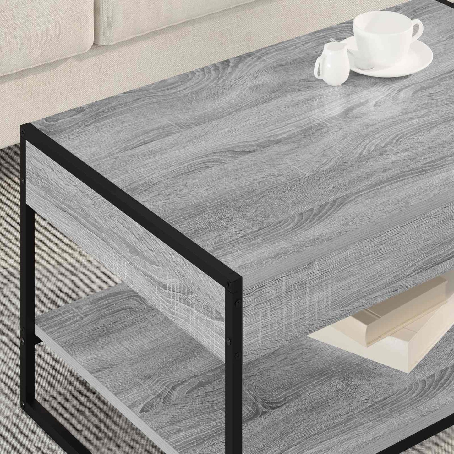 vidaXL Couchtisch Graues Sonoma 80 x 50 x 40 cm Holzwerkstoff