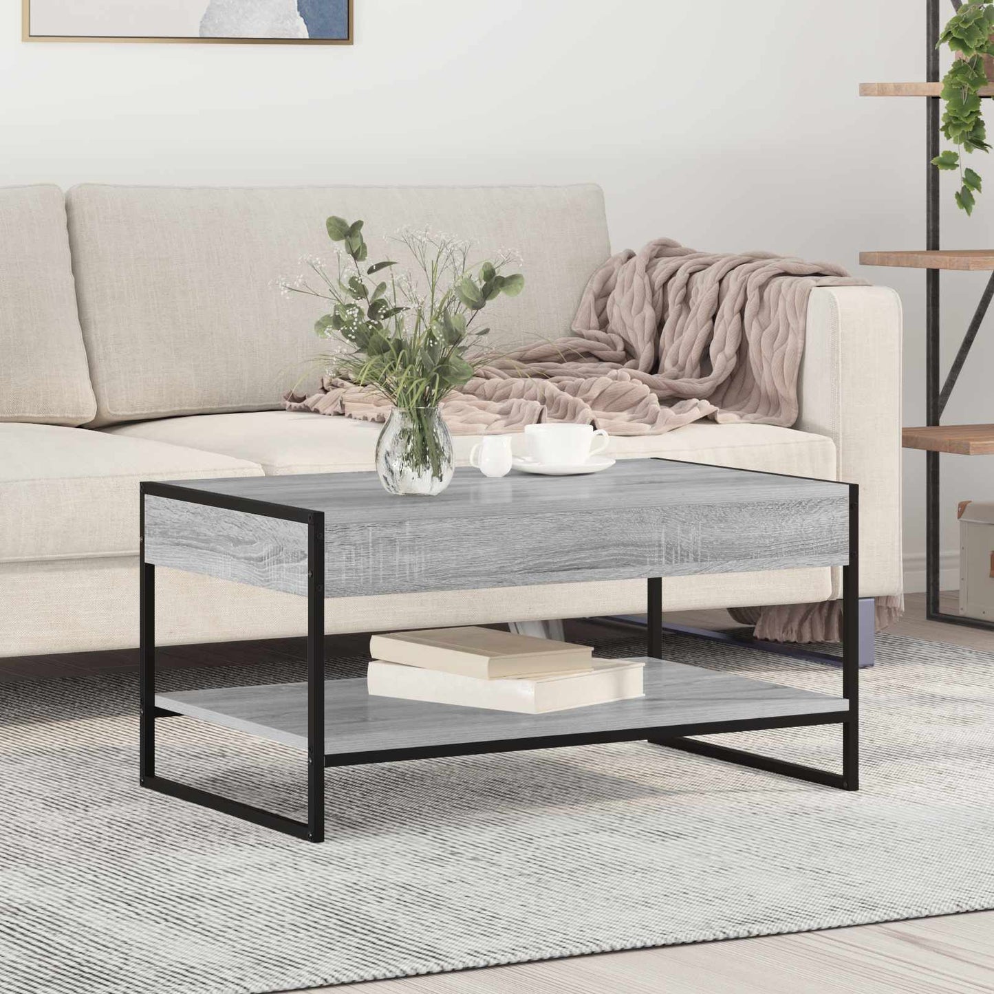 vidaXL Couchtisch Graues Sonoma 80 x 50 x 40 cm Holzwerkstoff
