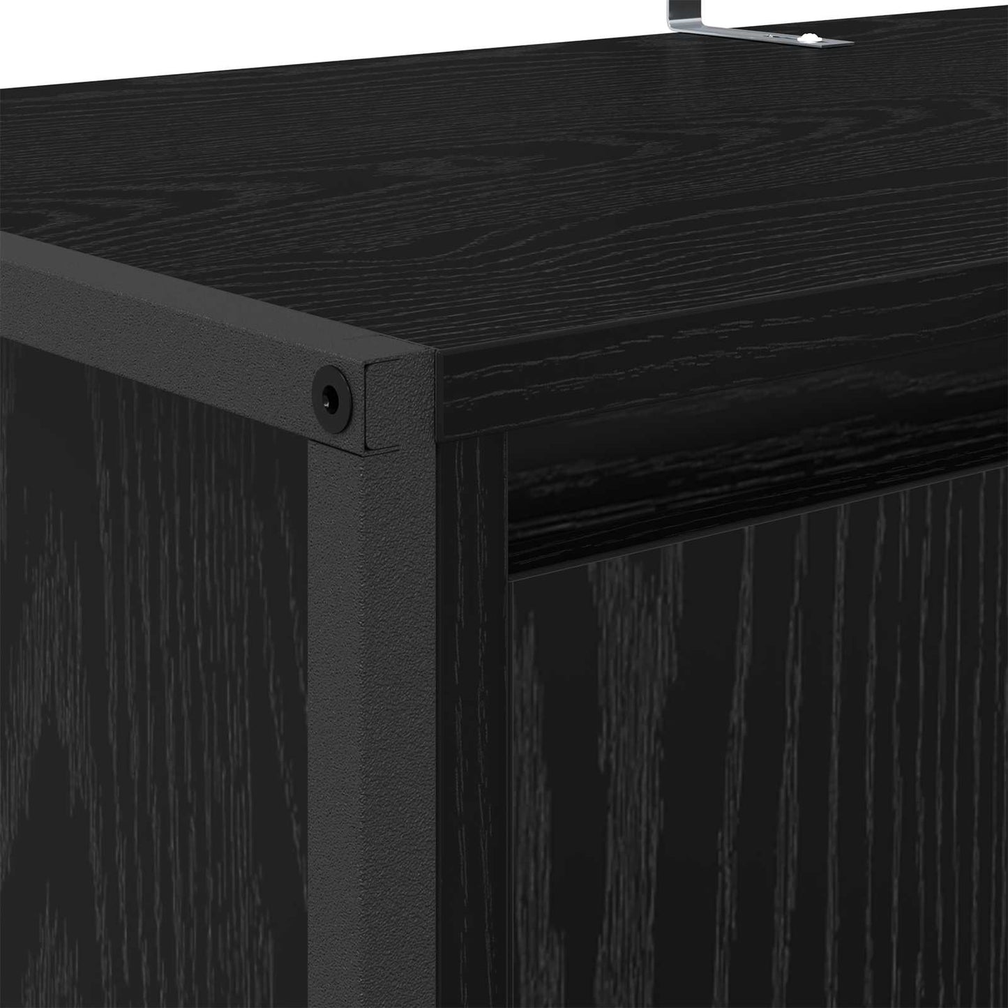 vidaXL Meuble à chaussures avec rangement Noir et chêne 79 x 36 x 100 cm