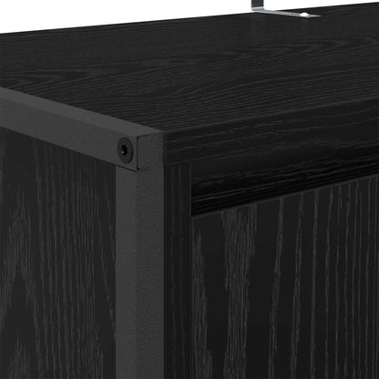 vidaXL Meuble à chaussures avec rangement Noir et chêne 79 x 36 x 100 cm