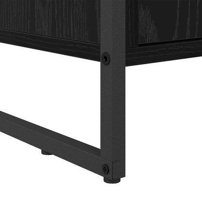 vidaXL Meuble à chaussures avec rangement Noir et chêne 79 x 36 x 100 cm