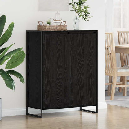 vidaXL Meuble à chaussures avec rangement Noir et chêne 79 x 36 x 100 cm