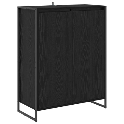 vidaXL Meuble à chaussures avec rangement Noir et chêne 79 x 36 x 100 cm