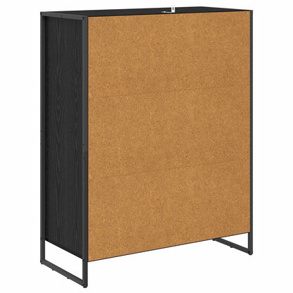 vidaXL Meuble à chaussures avec rangement Noir et chêne 79 x 36 x 100 cm