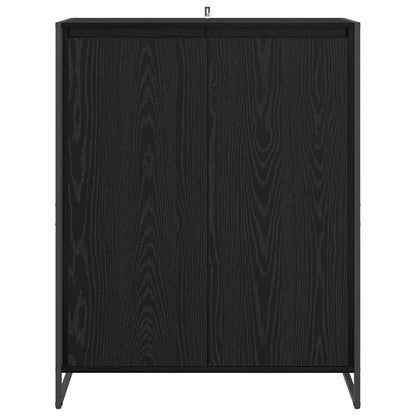 vidaXL Meuble à chaussures avec rangement Noir et chêne 79 x 36 x 100 cm