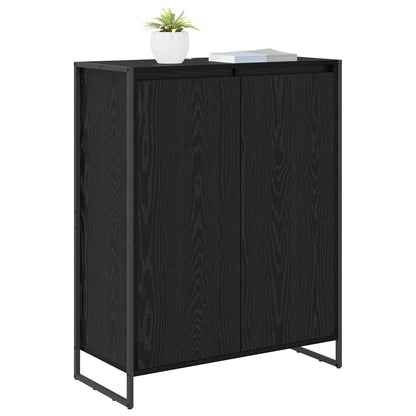vidaXL Meuble à chaussures avec rangement Noir et chêne 79 x 36 x 100 cm