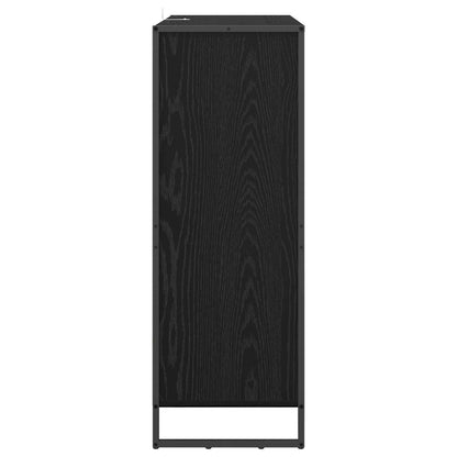 vidaXL Meuble à chaussures avec rangement Noir et chêne 79 x 36 x 100 cm